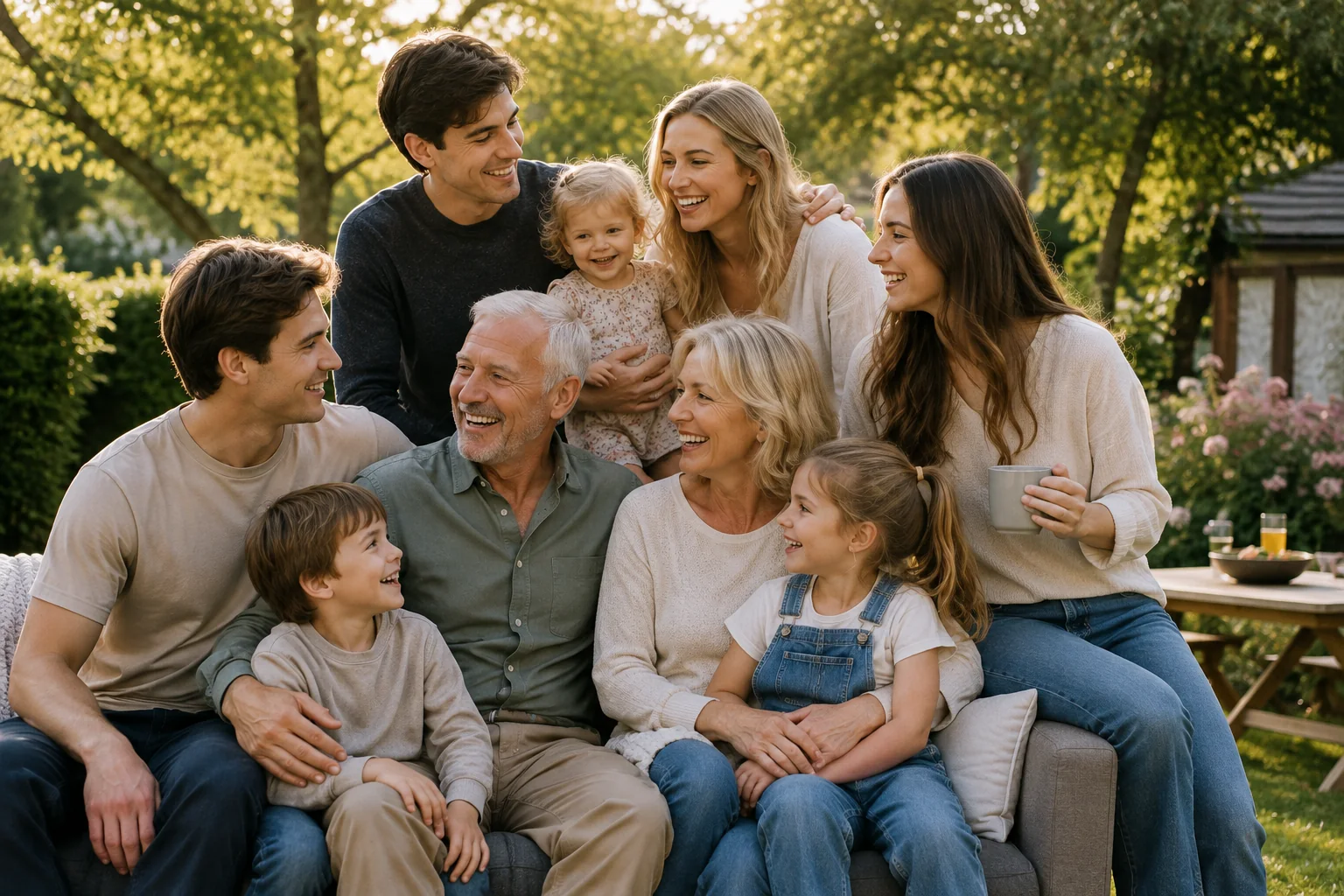 Multi-generational family enjoying time together